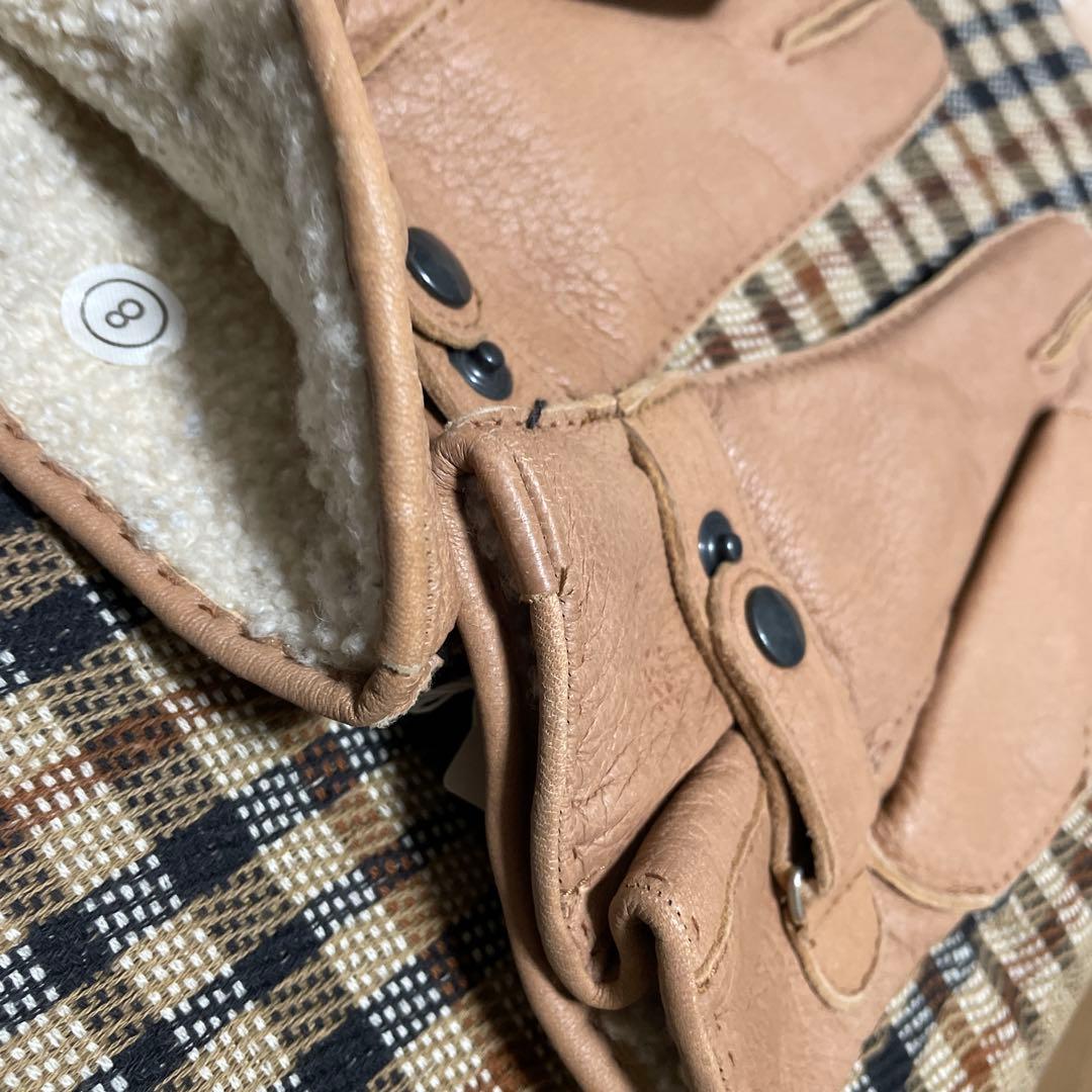 【新品タグ付】最高級鹿革NYPEL/ディアスキン素材レザー手袋8メンズ