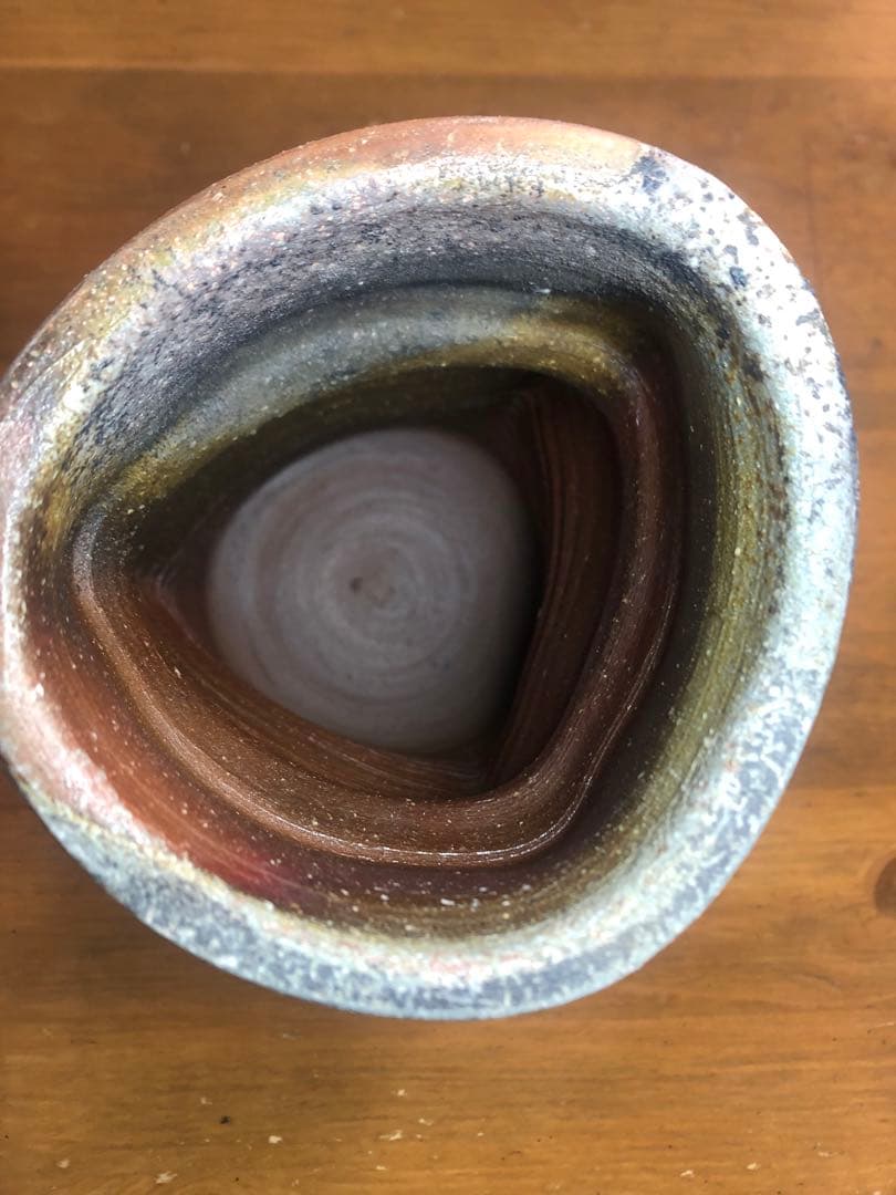 備前焼　柴岡守　花入　花瓶　フラワーベース　箱　布　壺