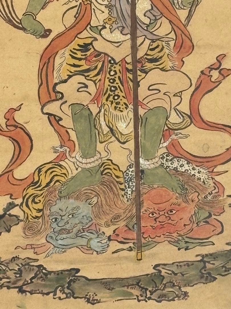 「青面金剛像」江戸時代後期頃筆 1枚|仏教美術 仏画 和本