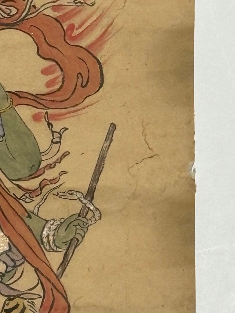 「青面金剛像」江戸時代後期頃筆 1枚|仏教美術 仏画 和本