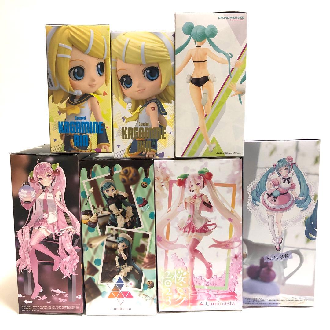 新品未開封　初音ミク　フィギュア　アクスタ　セット　桜ミク　鏡音リン　シリーズ
