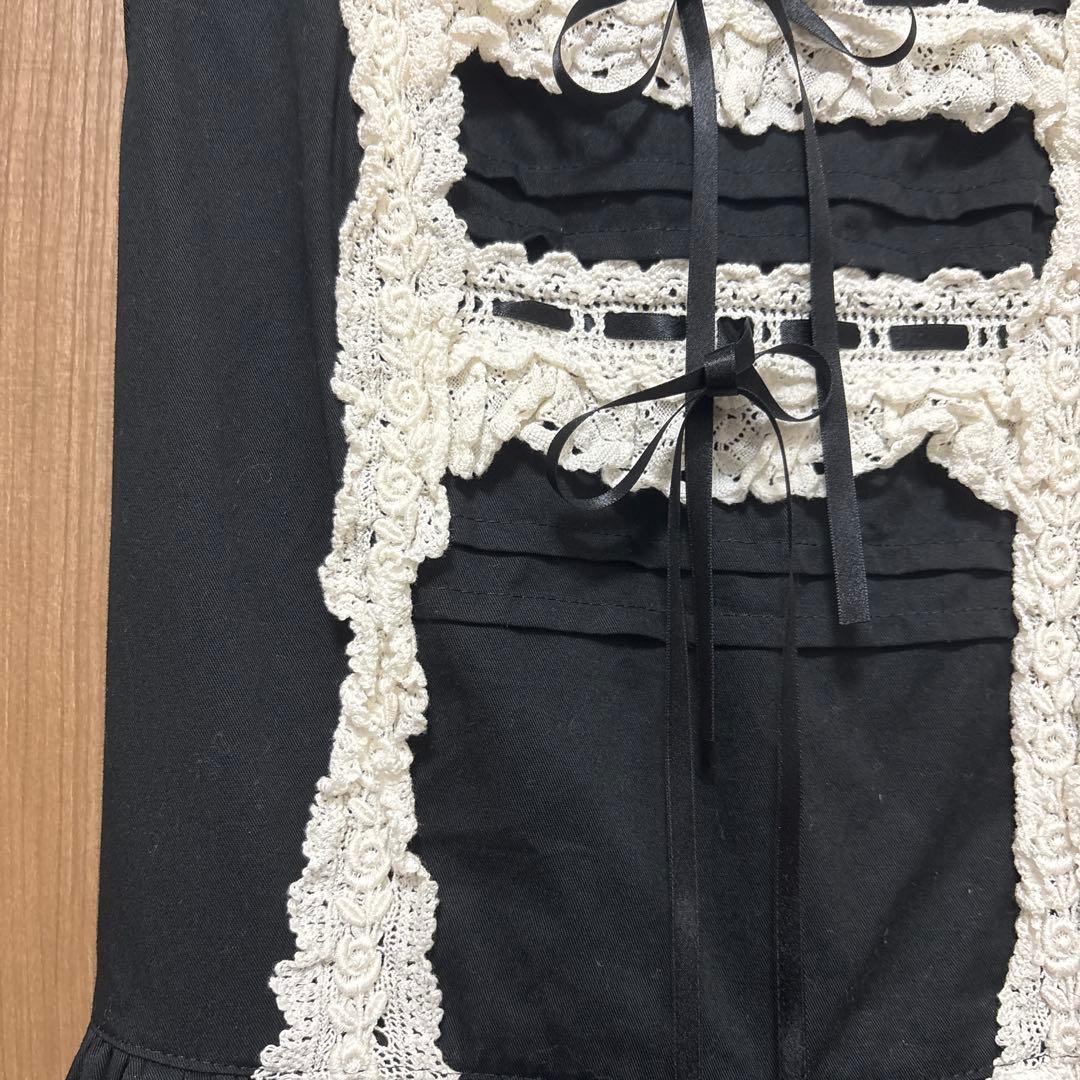 BABY　レースフリルジャンパースカート ベイビー 黒×オフ白