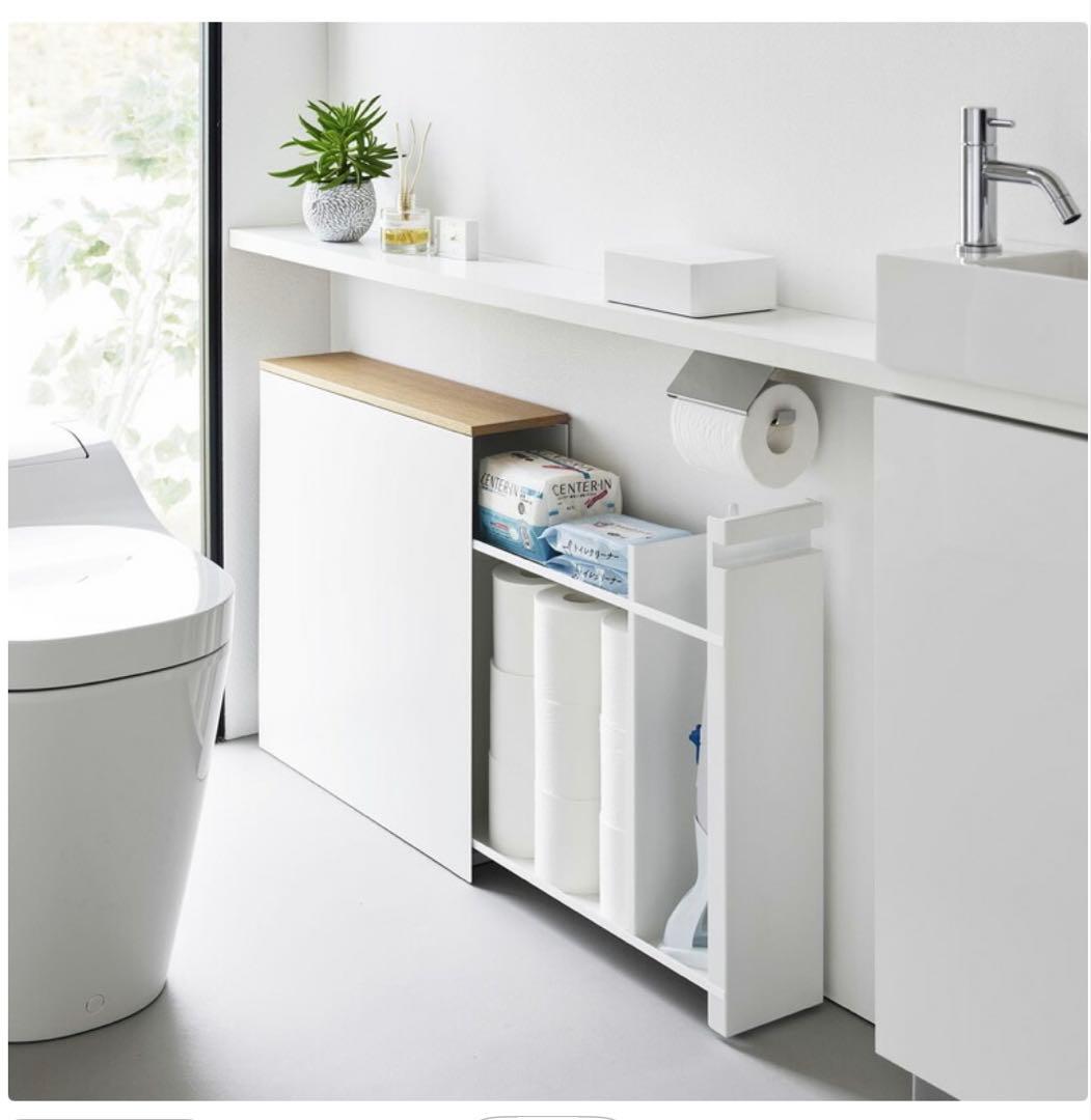 tower 隠せるトイレ引き出し収納 横幅14cm 白