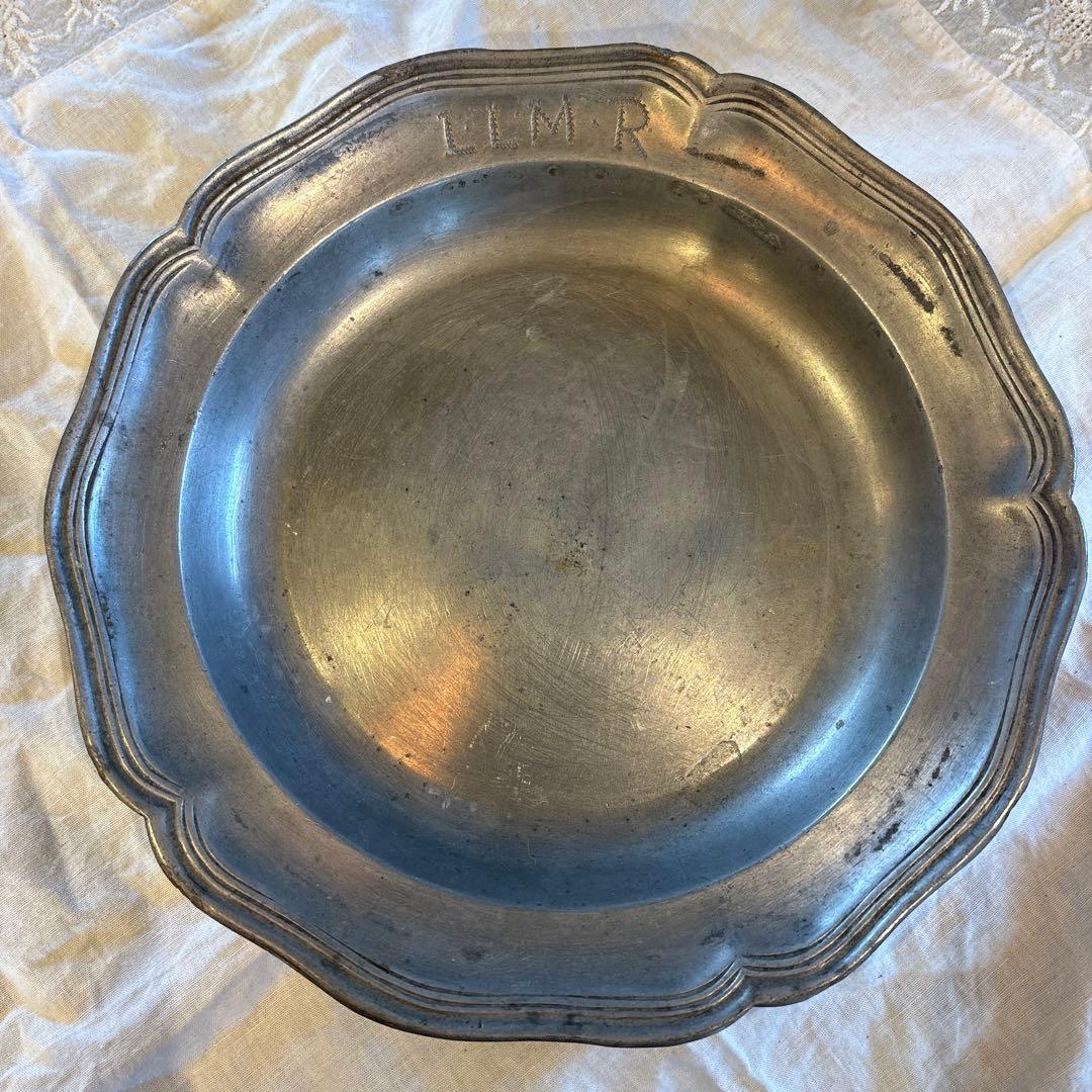 アンティーク ピューター皿 ／オドルヴィル産 エタン 18世紀後半〜19世紀初頭