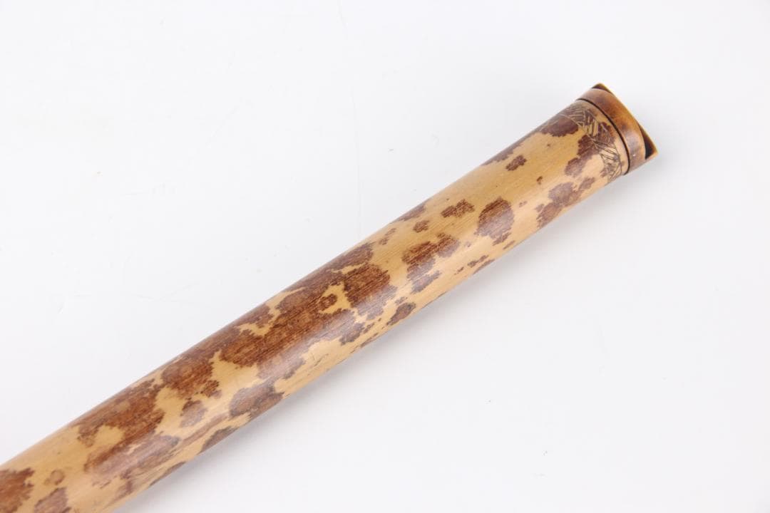 時代 斑紋竹 高級材料 香筒　全長40㎝ EM19-12