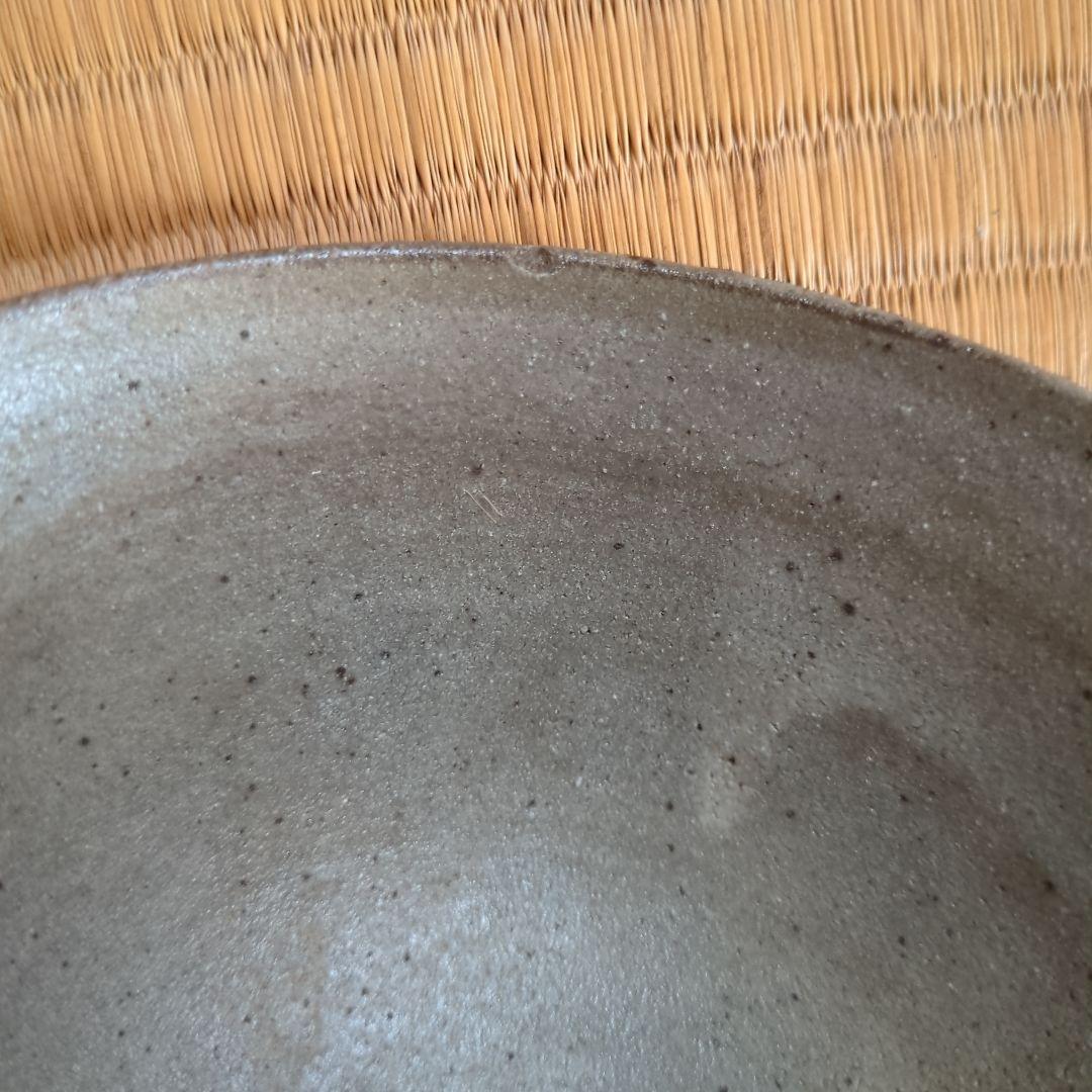 灰色 陶器 茶碗 直径約12.5cm　奥高麗　茶碗　骨董品