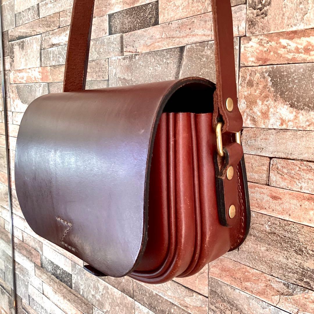 HERZ ラティーゴレザー　 フラップショルダーバッグ　CP-80 チョコ