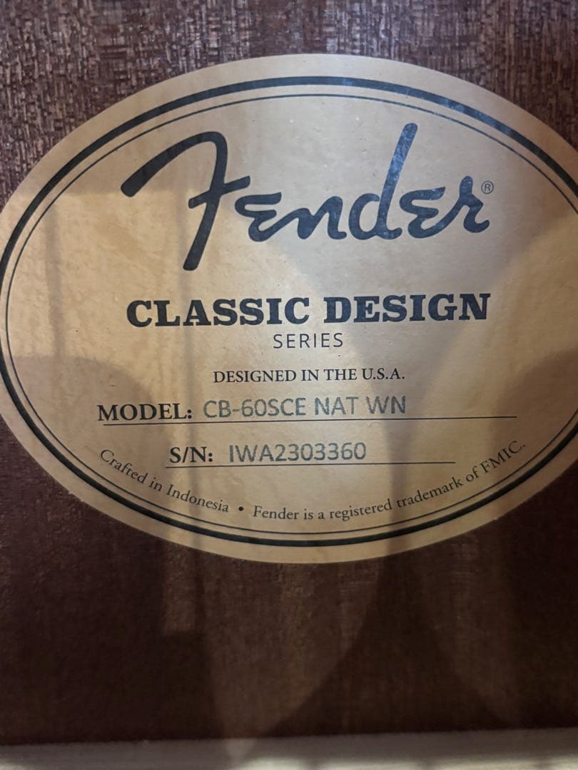 Fender CB-60SCE NAT WN アコースティックベース