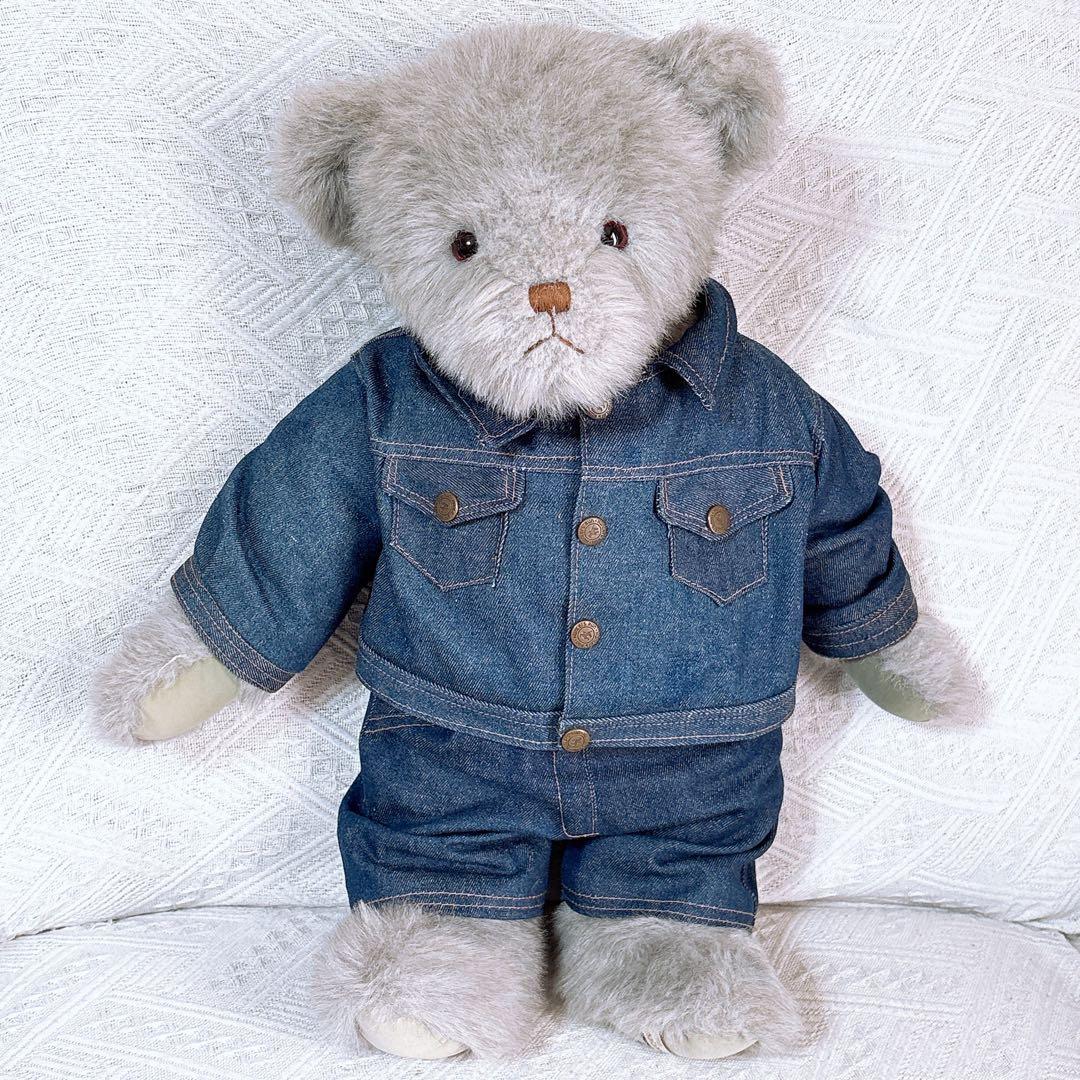 テディベア 久月 コピポット くま ぬいぐるみ 昭和 平成レトロ レア デニム