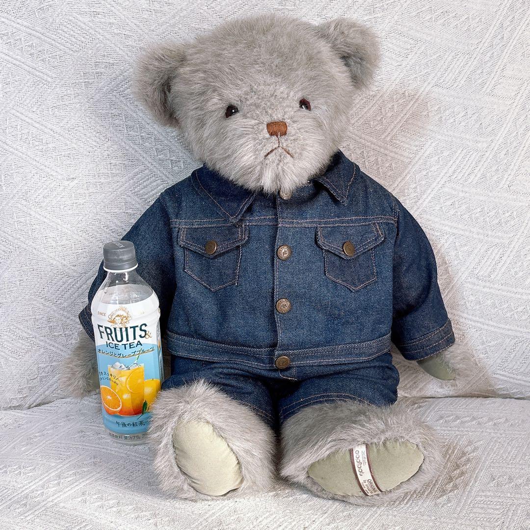 テディベア 久月 コピポット くま ぬいぐるみ 昭和 平成レトロ レア デニム