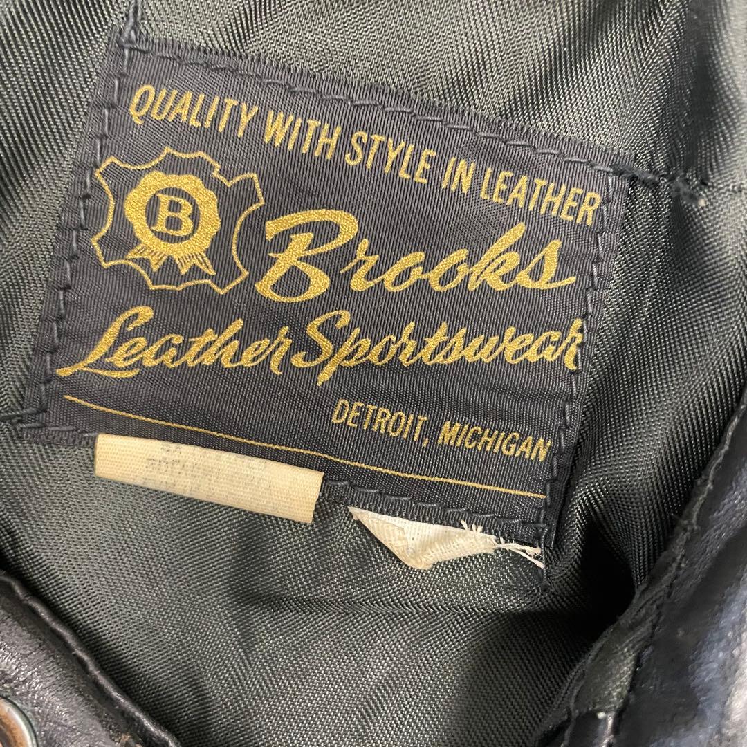 Brooks シングル ライダース レザーJK 40 ビンテージ vintage