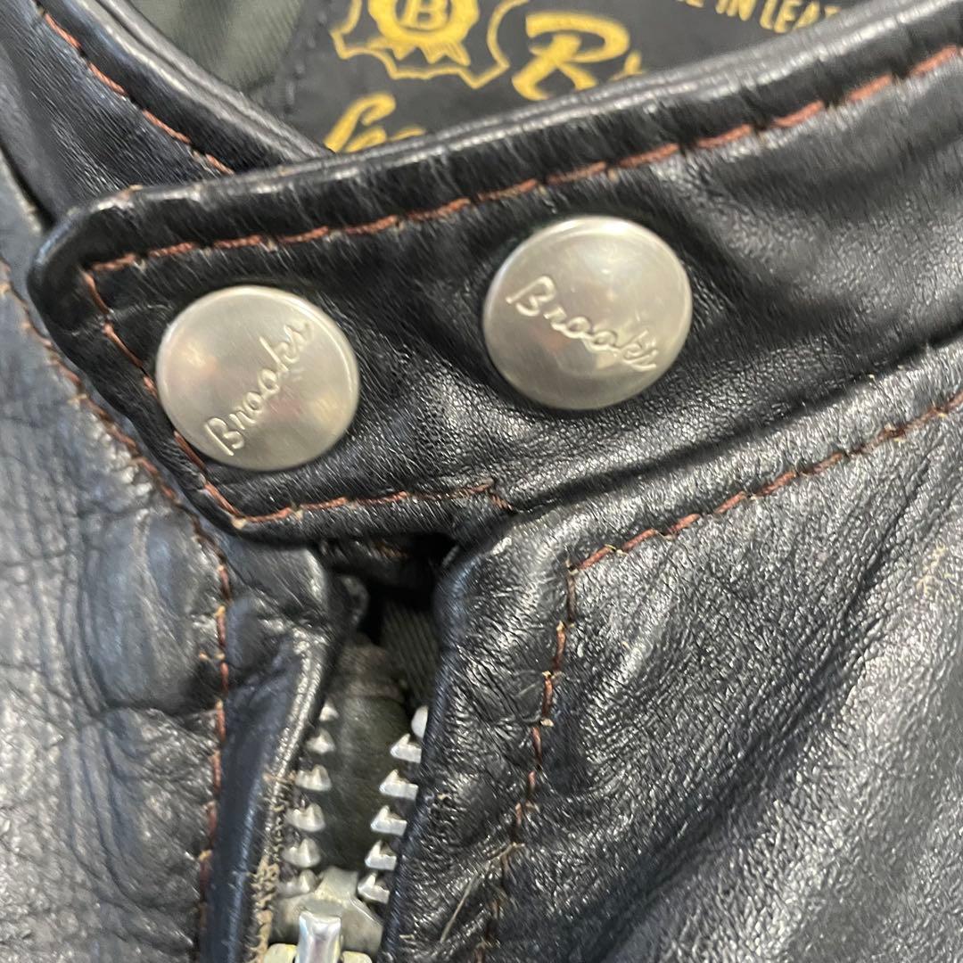 Brooks シングル ライダース レザーJK 40 ビンテージ vintage