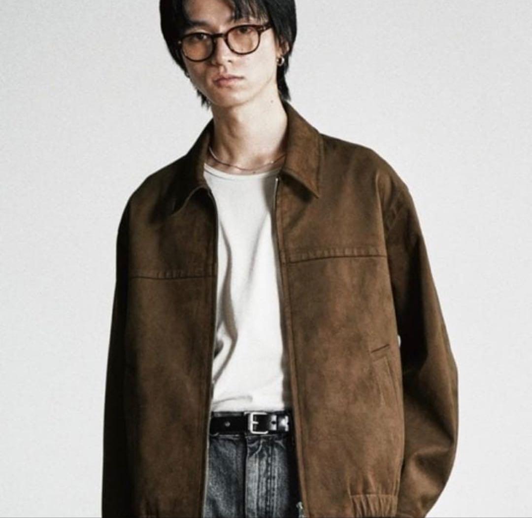 【新品・完売品】WYM LIDNM フェイクスエードジップブルゾン ブラウン M