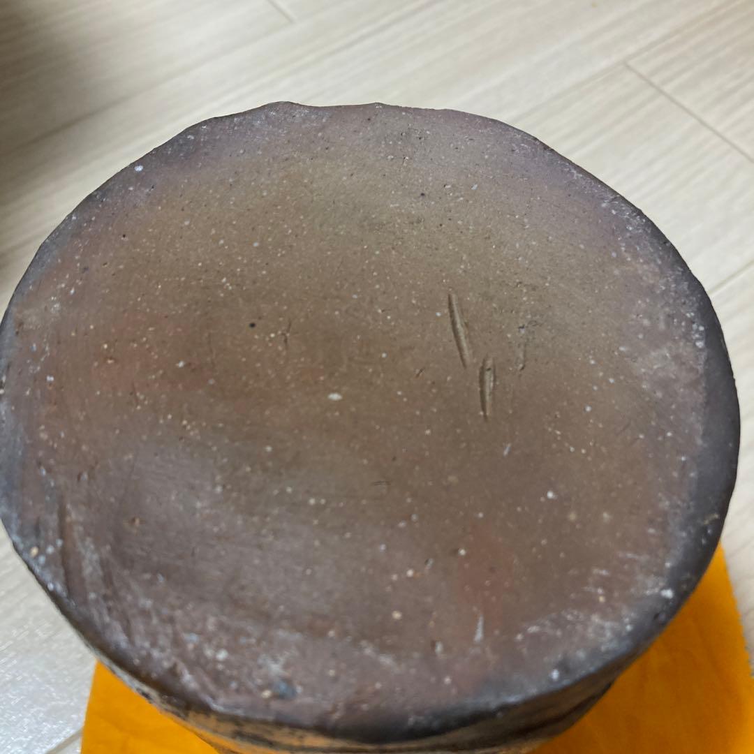 ④ 備前焼　伊勢崎満　耳付花入　花瓶　花生