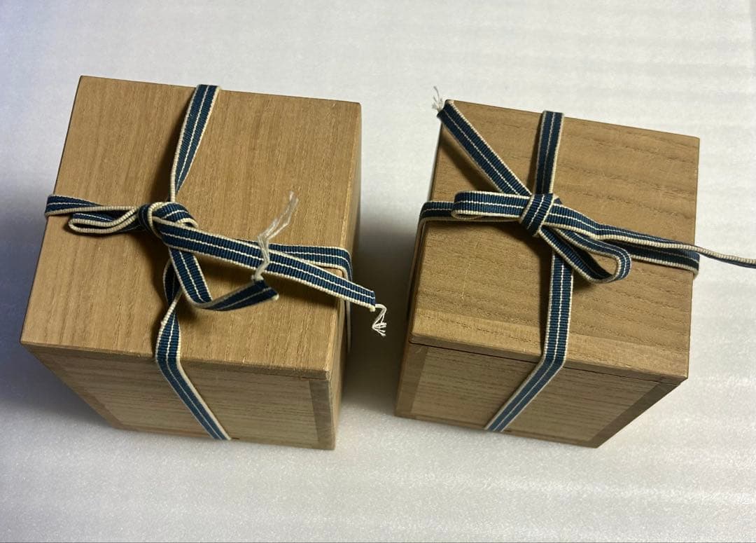 人間国宝 島岡達三　象嵌赤繪　夫婦湯呑　ペア