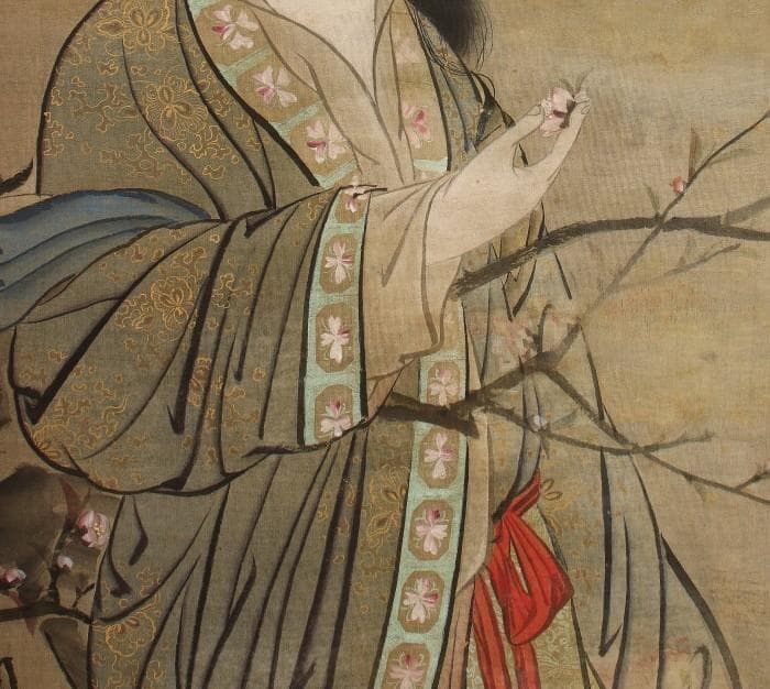 【真筆】◆円山応挙 桜唐貴人図 圓山應擧◆検）狩野探幽 雪舟 伊藤若冲 谷文晁