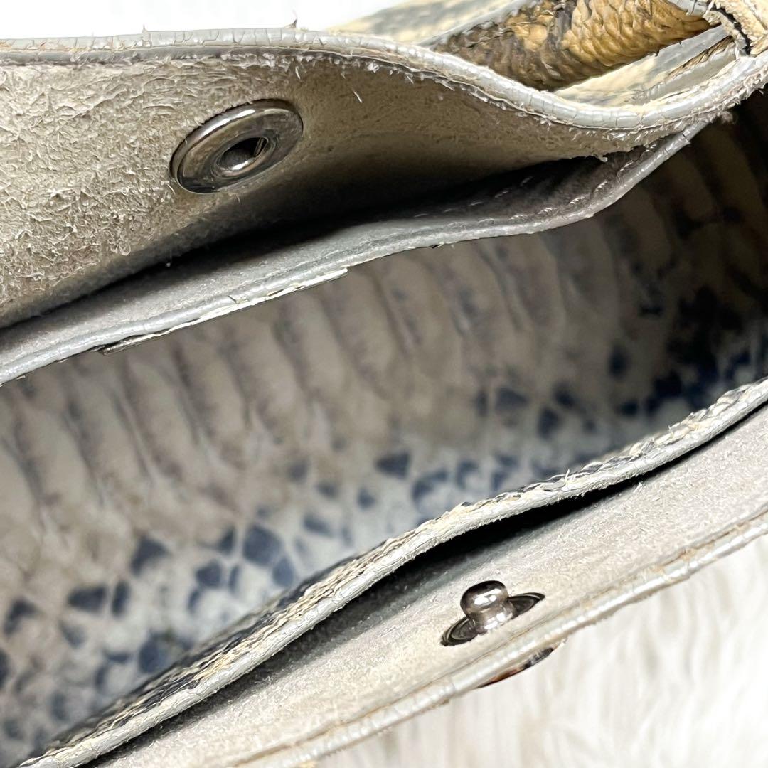 超希少 ティファニー ハンドバッグ リアルパイソンレザー ロゴ金具