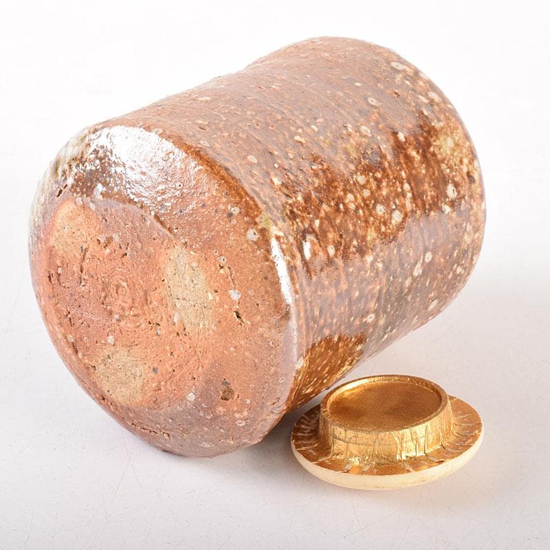 茶道具　信楽焼　瑞峰造　肩衝茶入　仕覆付　共箱　V　6875