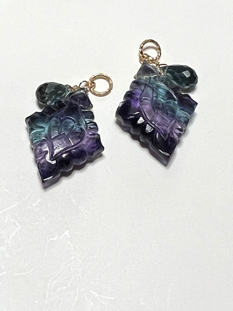 Kaya❤️ 両面別カラーアバロン　カービング　マルチフローライト14kgf