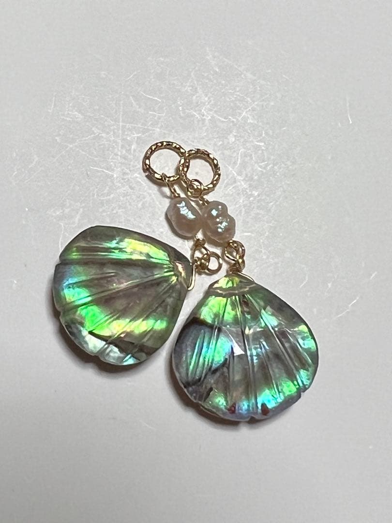 Kaya❤️ 両面別カラーアバロン　カービング　マルチフローライト14kgf