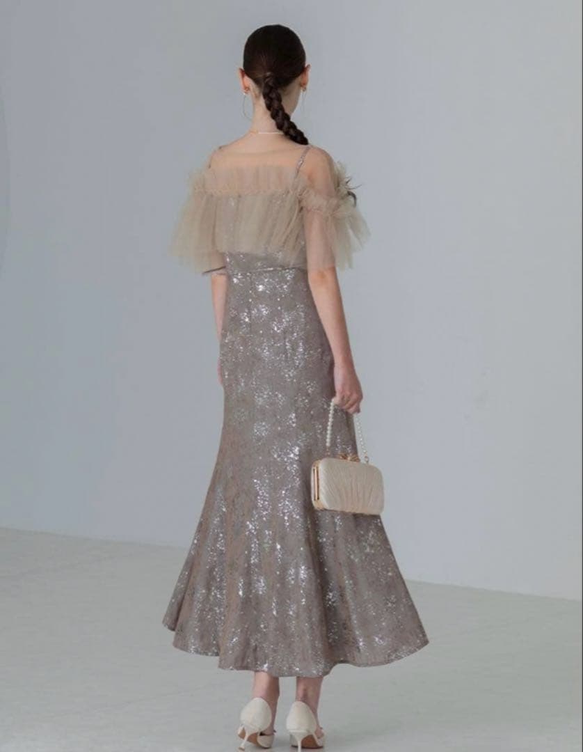 LEJA チュールフリルボレロペイントマーメイドワンピースドレス 結婚式