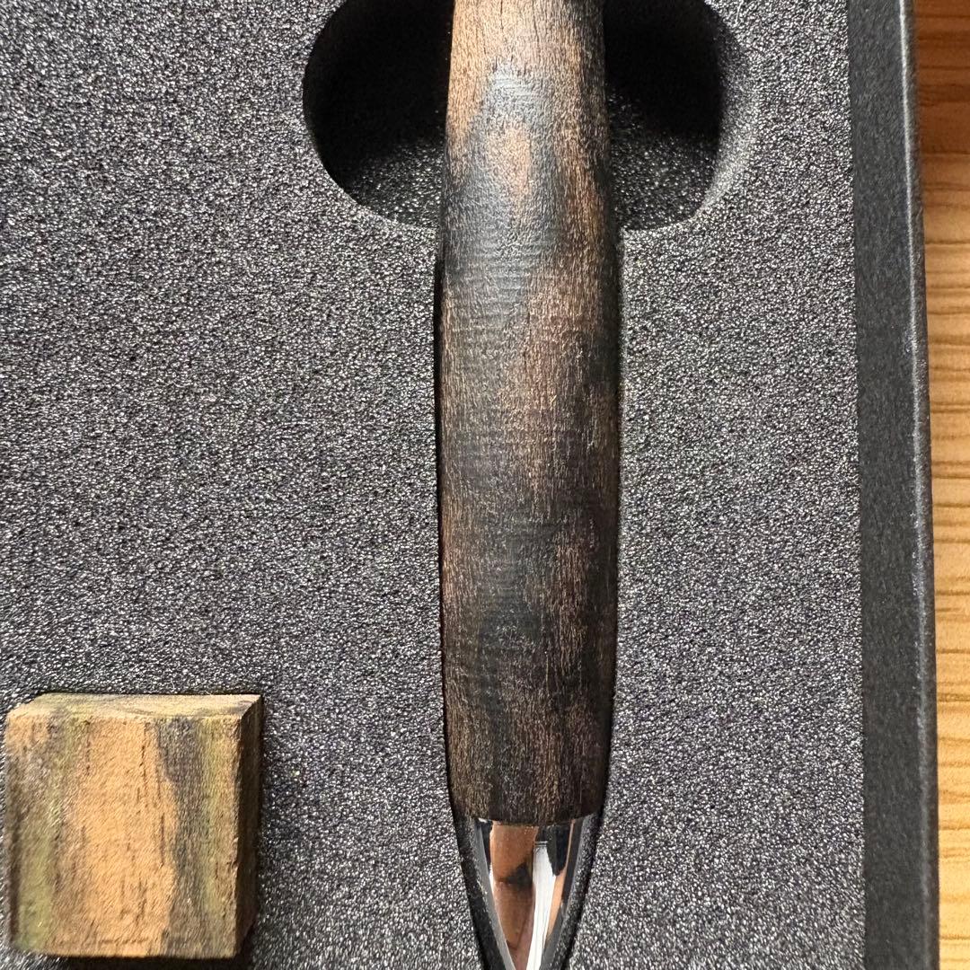 ✨️極美品✨ こぶた工房 極上黒柿孔雀杢 無研磨0.5mm 定価28000円