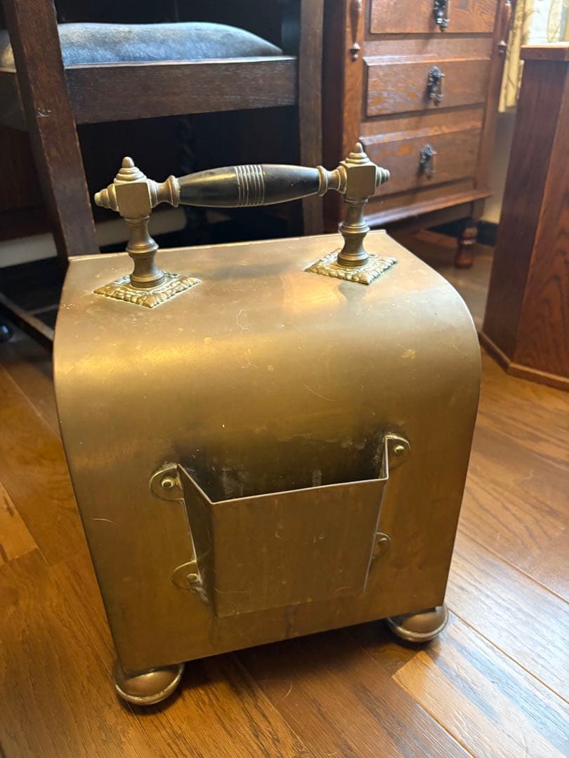 英国アンティーク　コールボックス　ファイアーツール　薪ストーブ　アンティーク