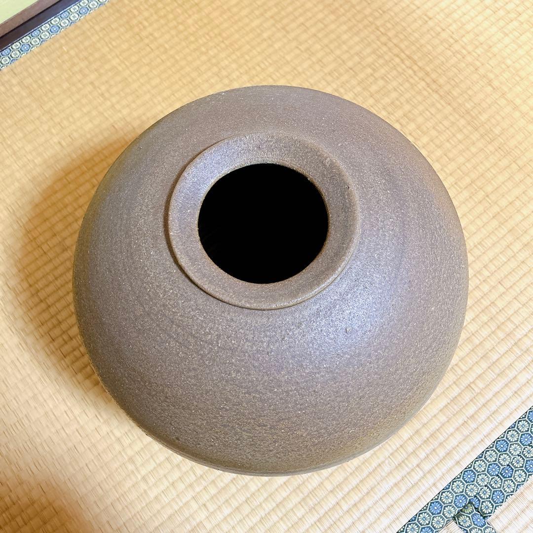 備前焼　大壺　三好満作　共箱　風呂敷付き