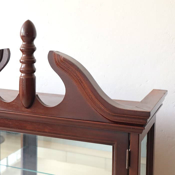 アンティーク 猫足 ガラスキャビネット 飾り棚 コレクションボード