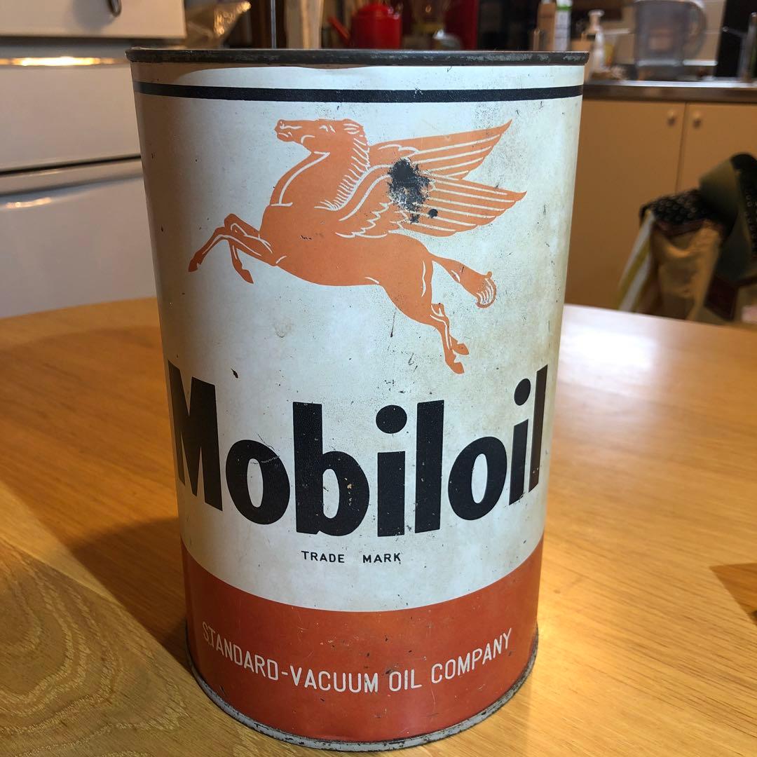 モービルオイル　オールド　ビンテージ　オイル缶　ガレージライフ