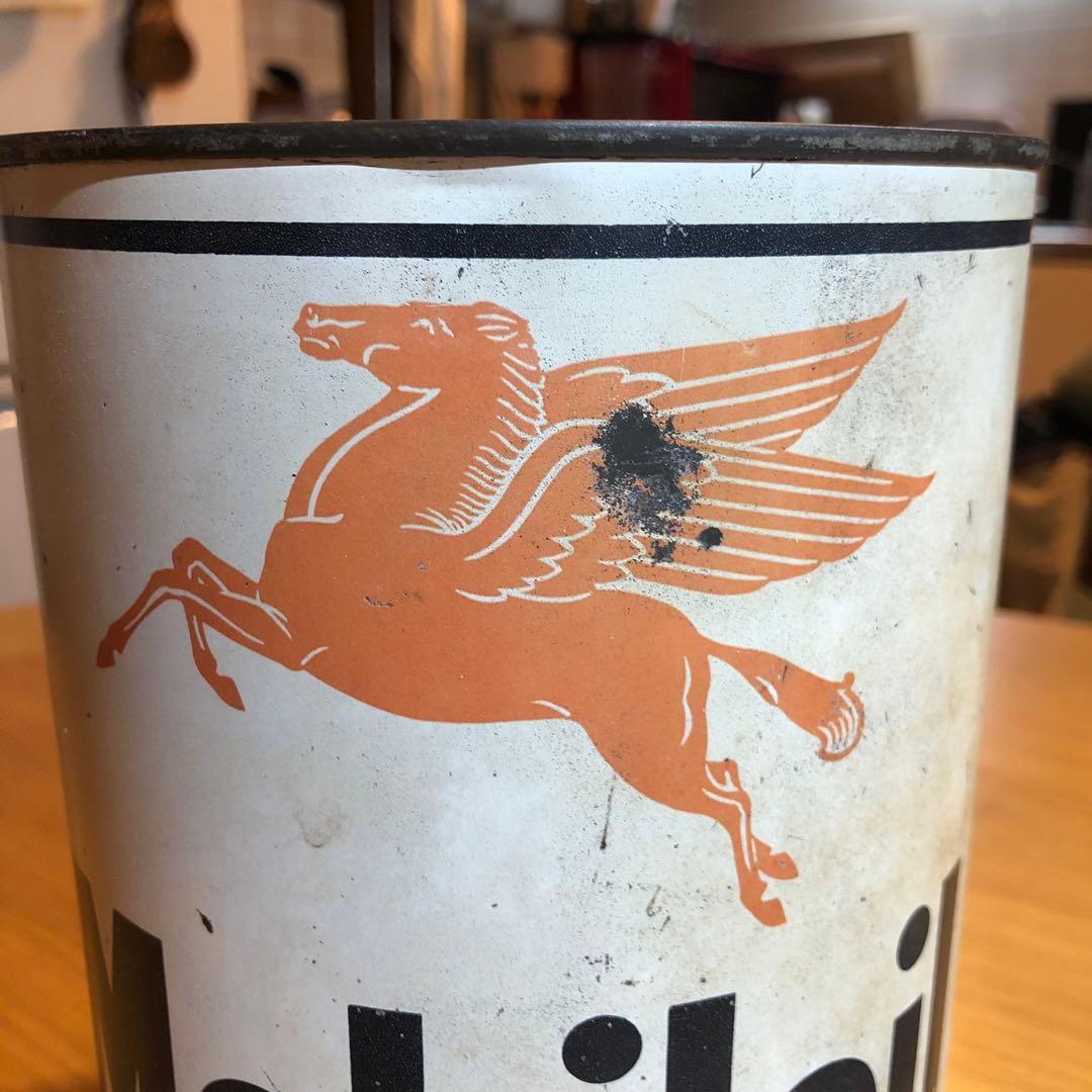 モービルオイル　オールド　ビンテージ　オイル缶　ガレージライフ