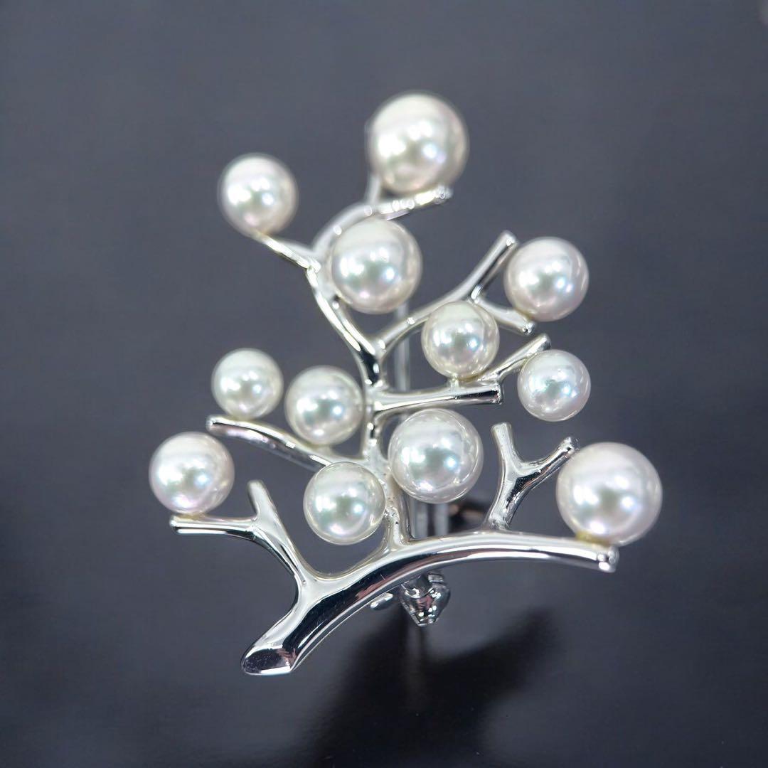 【未使用保管品】ミキモト　ブローチ　コサージュ　アコヤ　パール　真珠　幸福の木