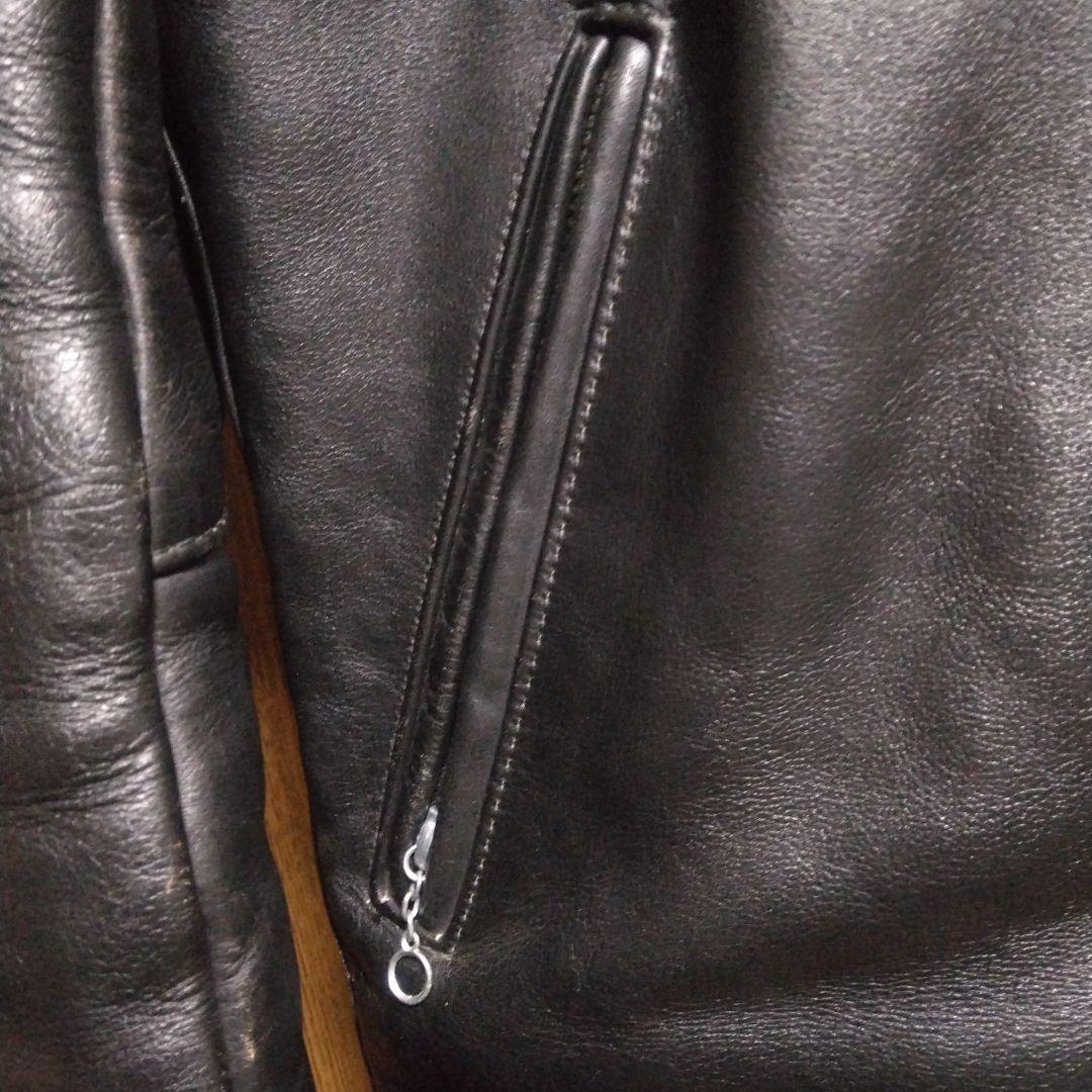 バンソン VANSON 9D ライダースジャケット 34 茶芯　ヤレ感