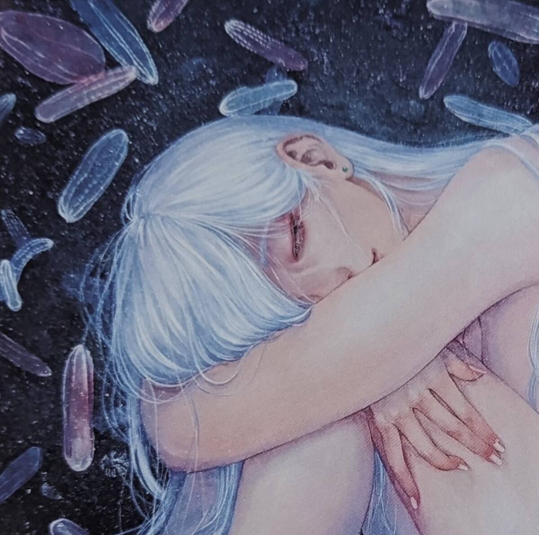 山下千里、「深海に棲む」、希少画集・額装画、日本製・新品額縁にて額装致します