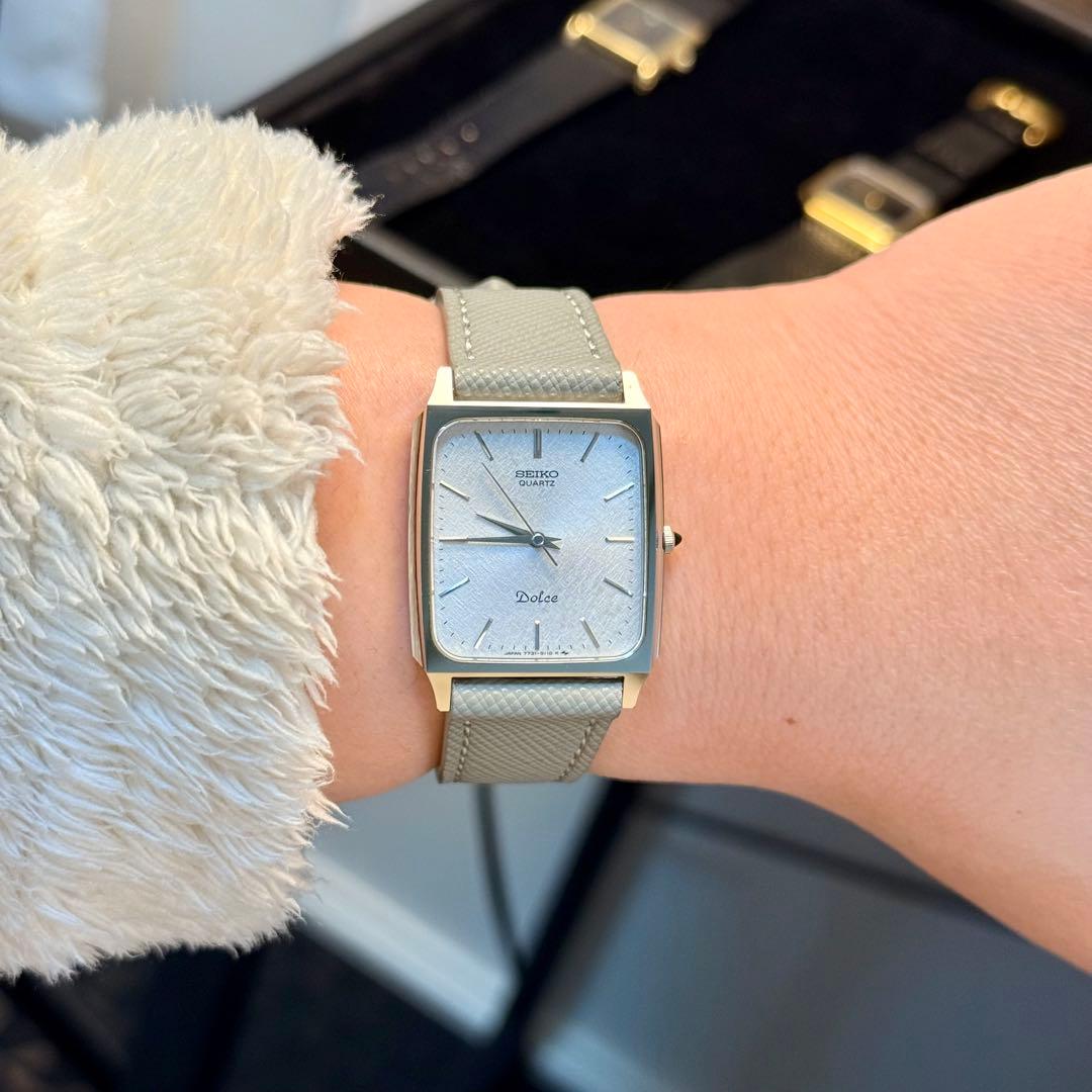 VINTAGE SEIKO 7731 テクスチャー文字盤 タンク 1985年