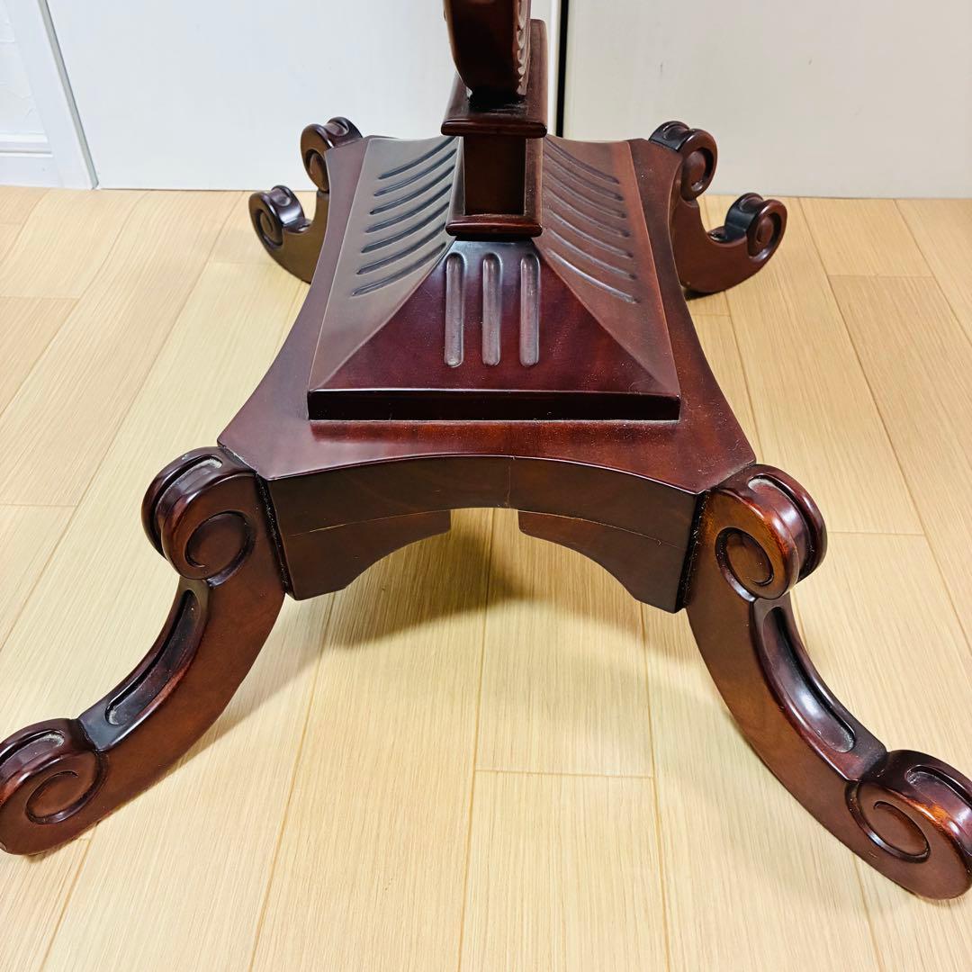 【希少】英国　イギリス　マホガニー　ハープ型　サイドテーブル　ヴィンテージ　猫脚