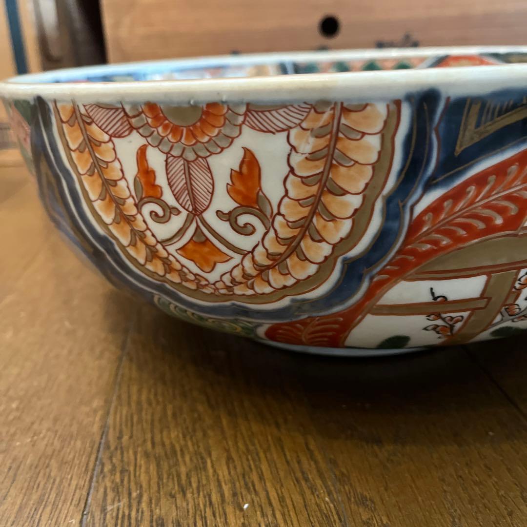 古伊万里　錦絵三ツ鉢　25ー31㎝江戸後期 茶道具 木箱