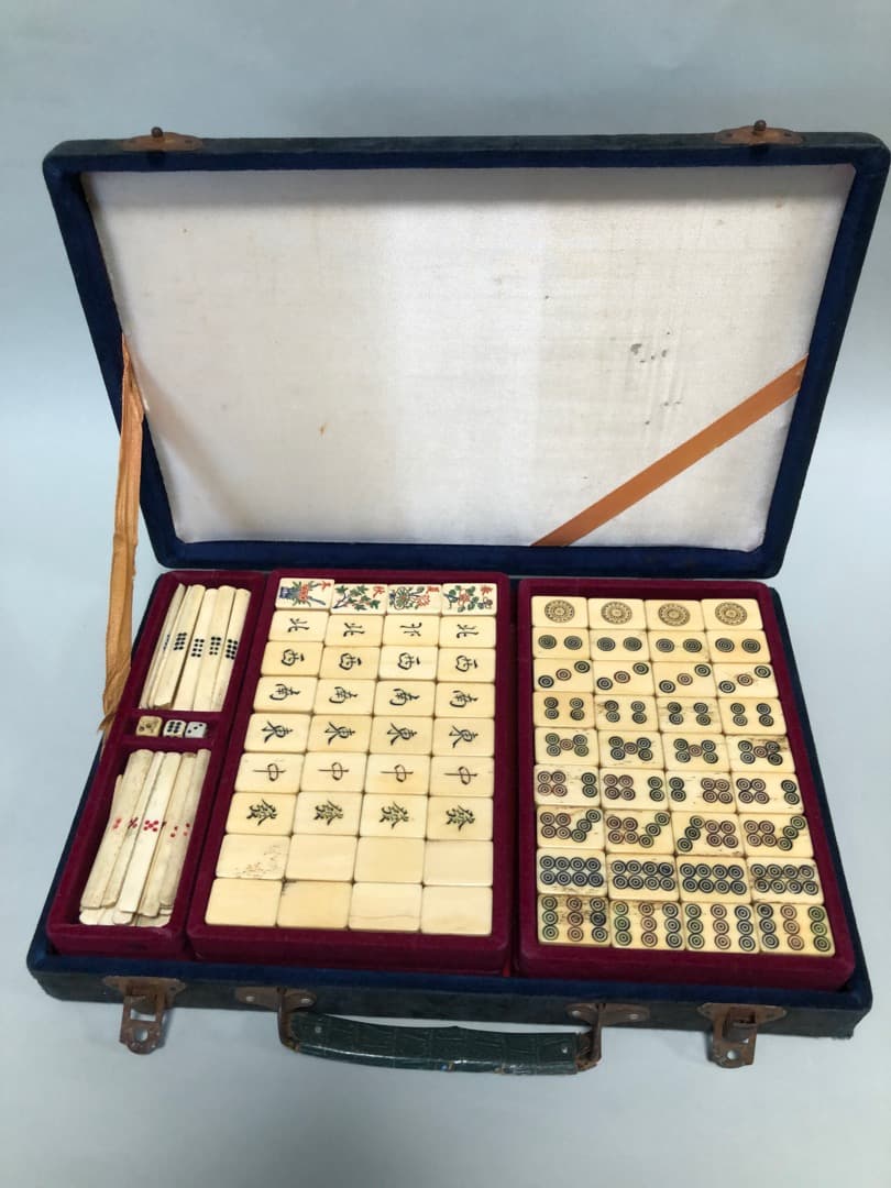 麻雀　麻雀パイ 竹背 骨牌 アンティーク 骨董マージャン