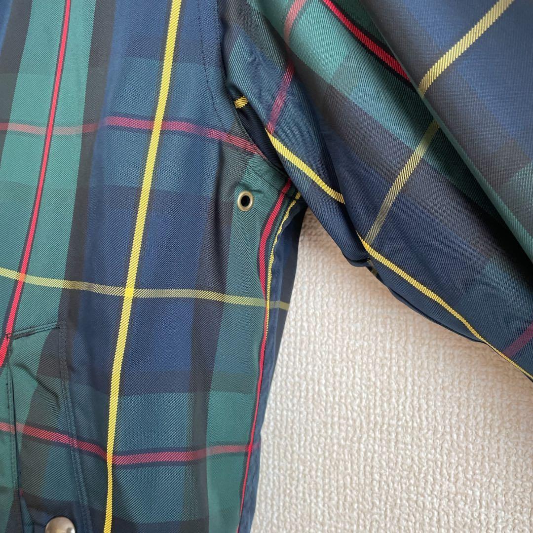 美品✨ ラルフローレン チェック ハリントン ダウンジャケット グリーン M
