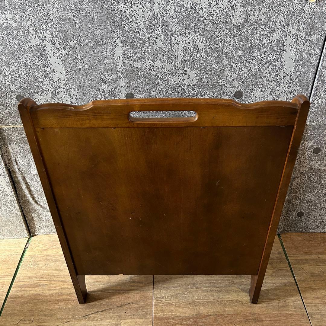 ꧁カリモク家具 karimoku꧂オールドカリモクマガジンラック 籐 ラタン