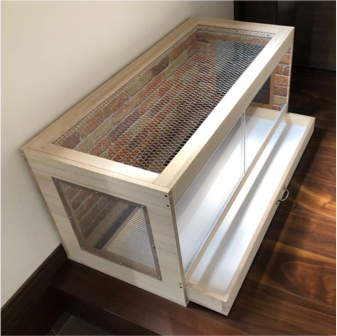 新品　木製ケージ　ハリネズミ　ハムスター　小動物　引出し付き　カスタムベースに！