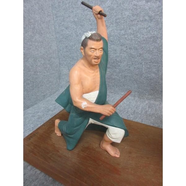 博多人形川崎虎雄 乕雄作無法松小倉祇園太鼓 [B27182]