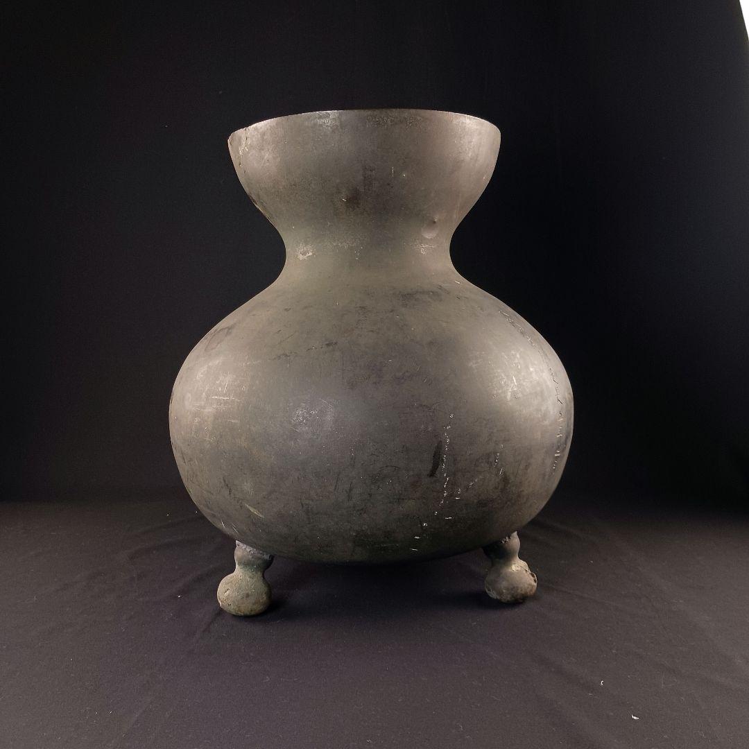 H324 大阪城本丸慶長年号 古銅製大花瓶 高42cm