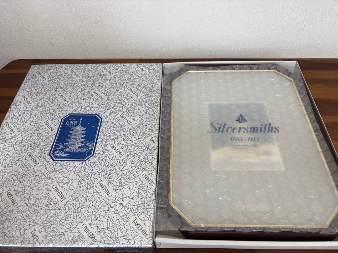 ☆極上品☆純銀 五重塔 TAKEHIKO 武比古作 RILVER999 木製額