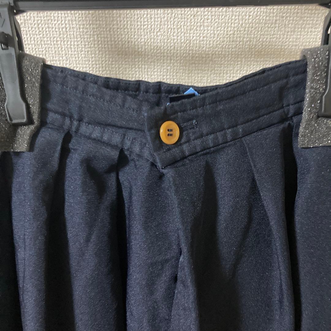 美品コムデギャルソンコムコム　エステル縮絨バルーンサルエル紺