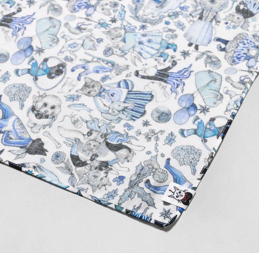 ヒグチユウコ サコッシュ ハンカチ （ブルー）2点セット ボリス雑貨店