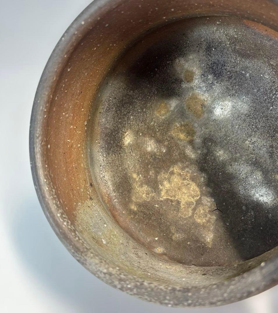 【中古品】茶道具　金重道明造　備前焼建水　尋牛斎書付