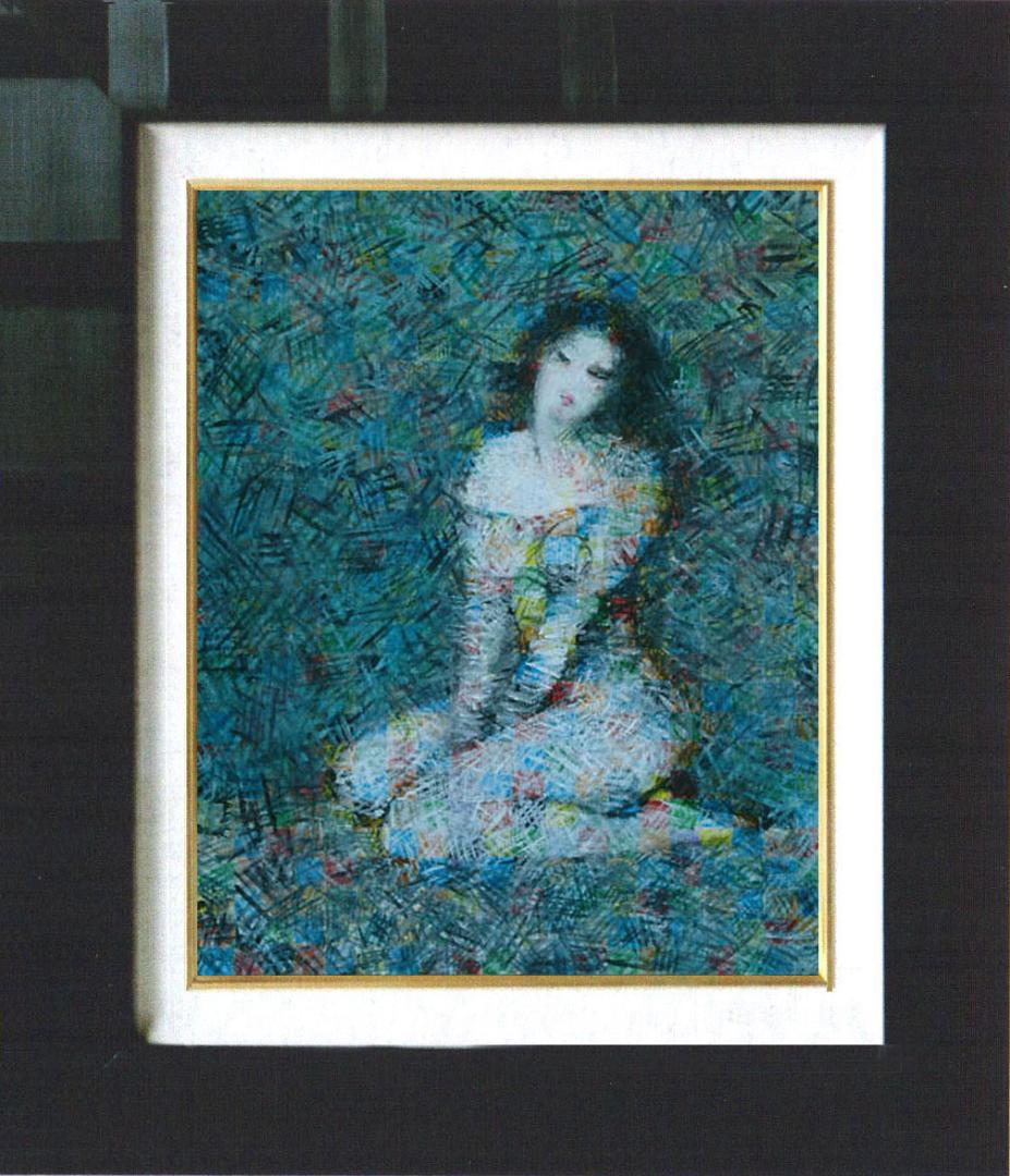 油絵 菅家令子 絵 絵画 インテリア uF6-010611 人物女性