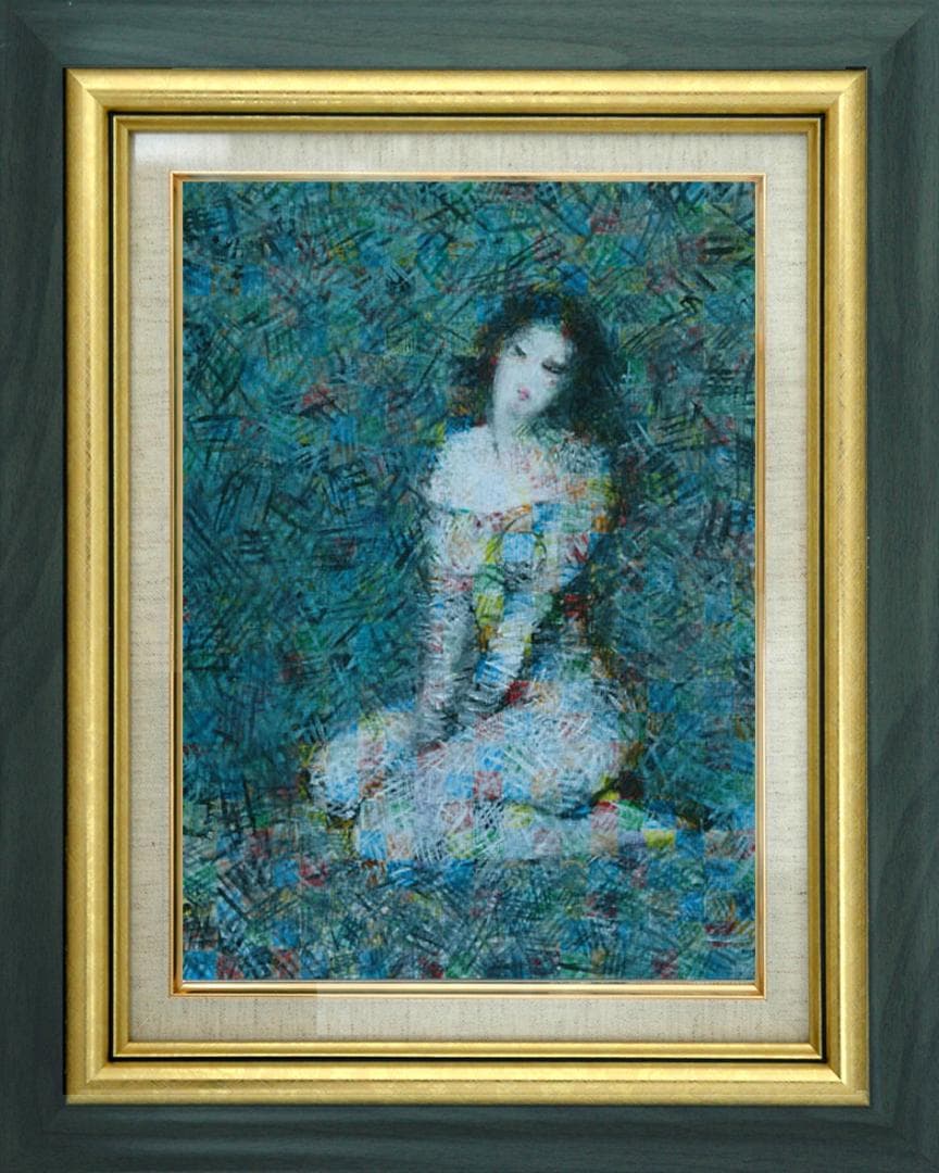 油絵 菅家令子 絵 絵画 インテリア uF6-010611 人物女性