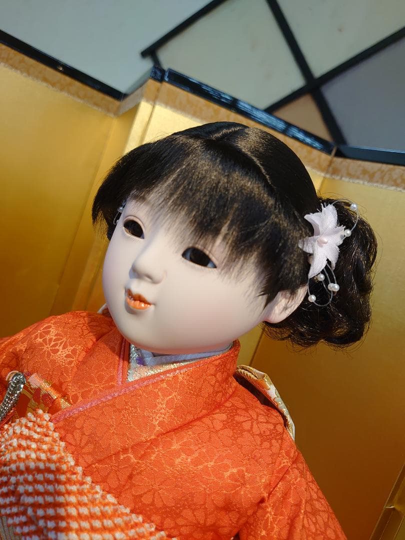 ●新品●敏光作●　市松人形　金彩衣装